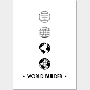 World Builder black on white Posters and Art